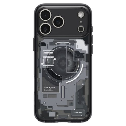 Spigen Ultra Hybrid MagSafe tok – iPhone 17 Pro / 18 Pro, fekete, zero one mintás