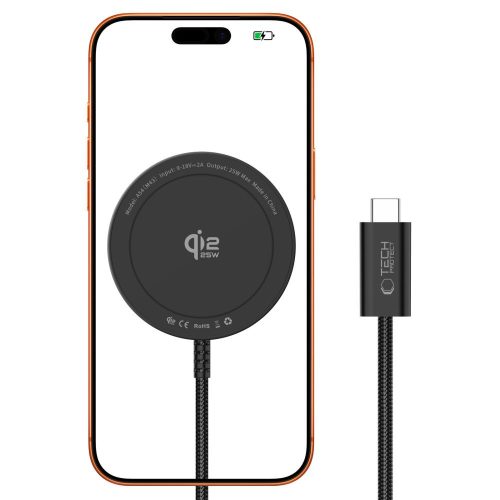 Tech-Protect A54 mágneses töltőpad, 25 W, Qi2.2 / MagSafe, fekete